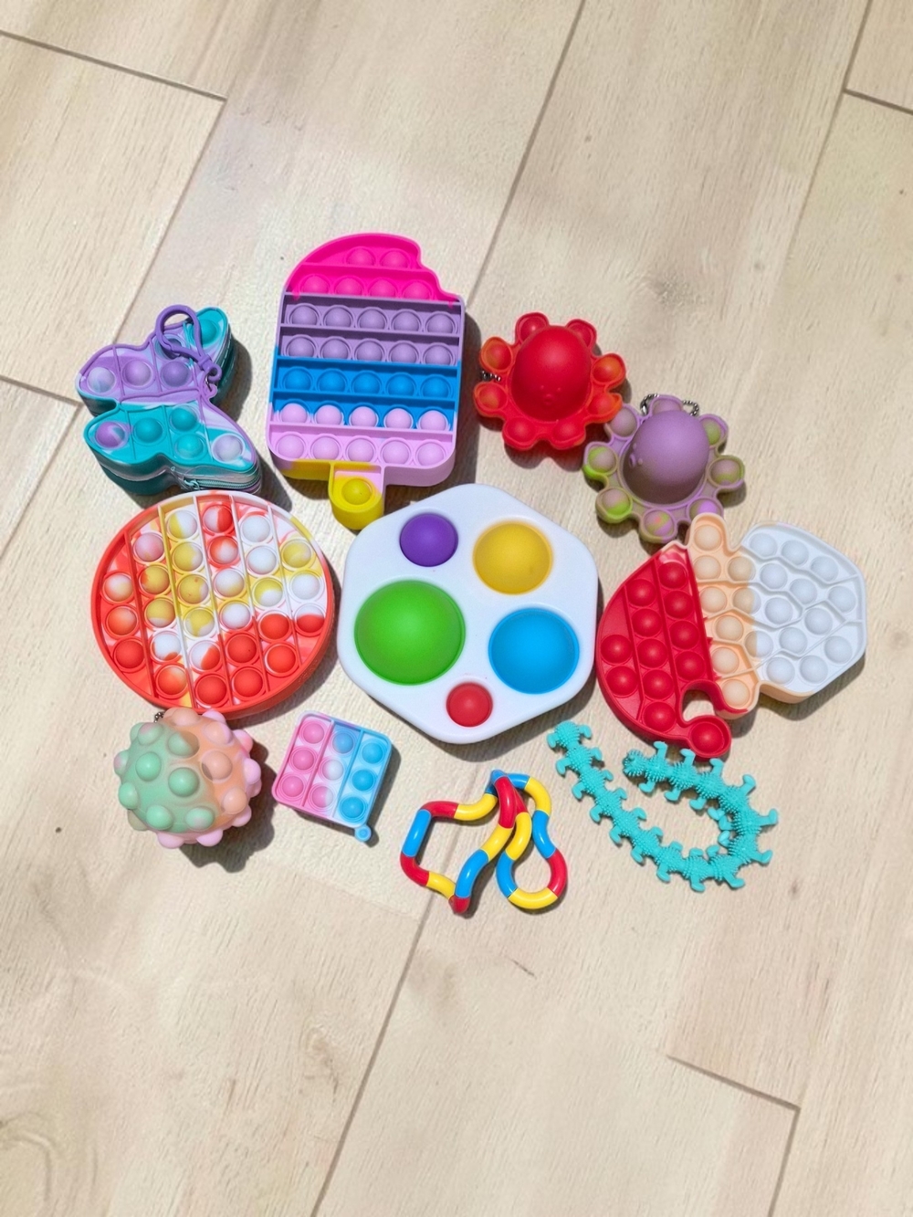 Assorted Multicolor Pop-It & Kids Fidget Sensory Toys